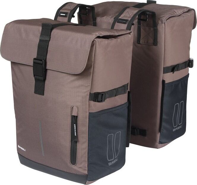 Dvojitá taška Basil Move hnedá, 30l